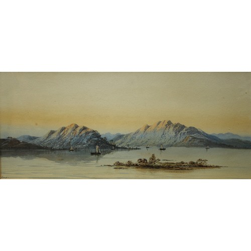 171 - ** Earp
View Across the Lake with Mountains in the Distance
signed, watercolour, 23cm x 53cm; two ot... 