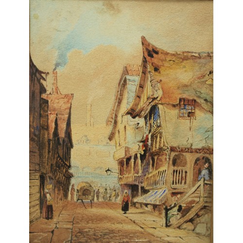 258 - Continental School (19th century)
Street Scene
monogrammed JB 1831?, watercolour, 18cm x 13.5cm