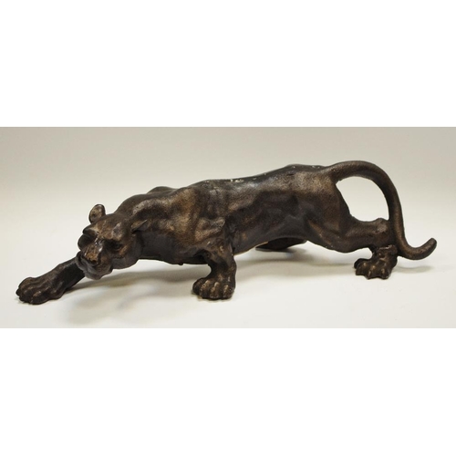 47 - A cast metal prowling panther