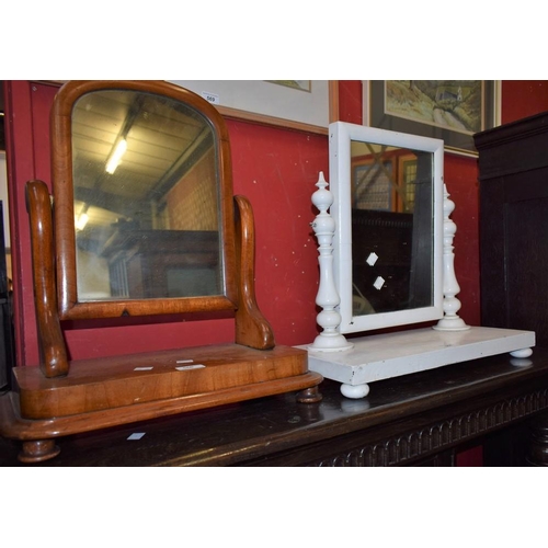 568 - A Victorian mahogany dressing mirror; another, painted (2)