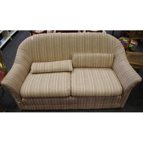 426 - A contemporary pin striped two seater sofa