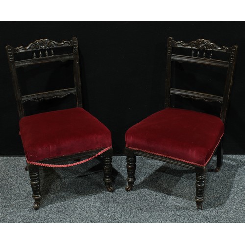 291 - A late Victorian mahogany seven piece salon suite, comprising a sofa, a pair of armchairs , a pair o... 