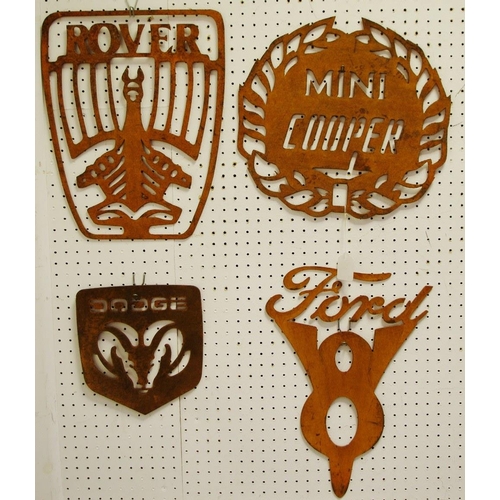 284 - Advertisement - Automobilia - a Dodge plaque; Mini Cooper; Ford and Rover (4)