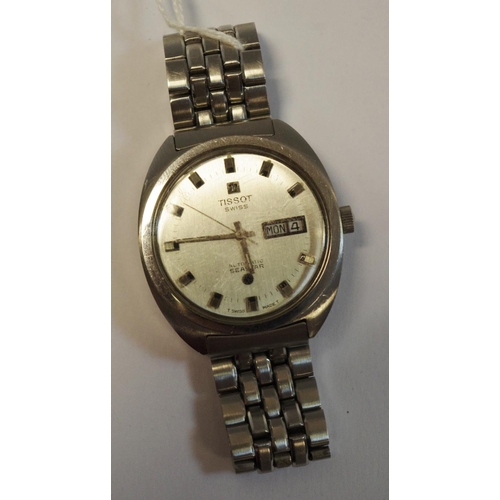 206 - A Tissot stainless steel Seastar Automatic watch, signed automatic movement, silvered dial with appl... 