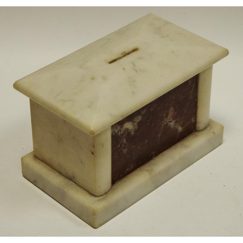 24 - An unusual 19th century marble money box, c.1880