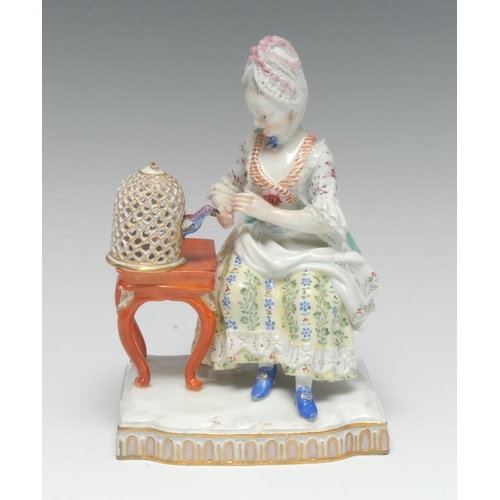 371 - A 19th century Meissen type figure, Touch, modelled after 'Sentiment' by Johann Schenheit, the arist... 