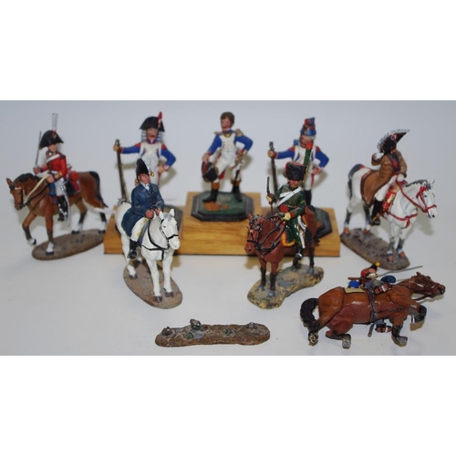 325 - Lead figures - Del Prado including Wellington at Salamanca, 1812, Marshal Rey, Russia, 1812, Trooper... 