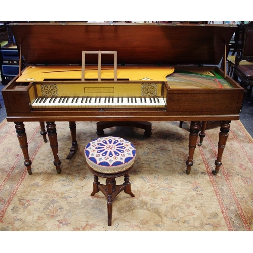 339 - An early 20th century mahogany clavichord, John Broadwood & Sons; a Victorian mahogany adjustable pi... 