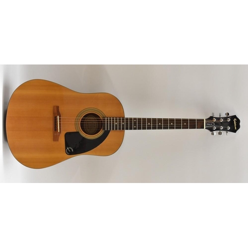 3003 - An Epiphone AJ 10 Six String Acoustic Guitar, spruce soundboard, mahogany sides and back. Complete w... 