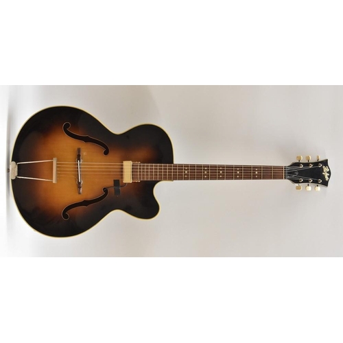 3004 - A Vintage Hofner f-hole, six string, Acoustic Guitar, modified to become Electro-Acoustic, Sunburst ... 