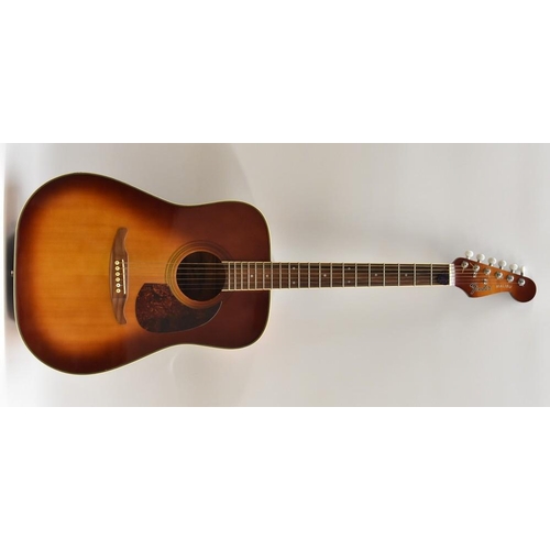 3011 - A Fender Malibu six string acoustic guitar, sunburst finish.