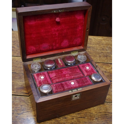 371 - A 19th century workbox, vacant mother of pearl cartouche c. 1860.