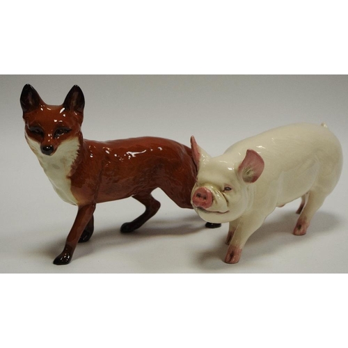 38 - A Beswick model of a pig and a fox (2)