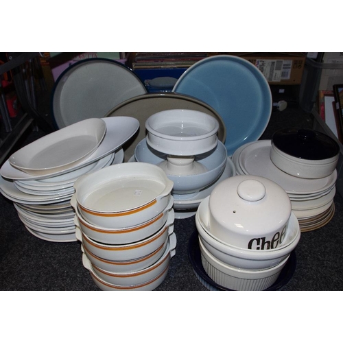 382 - White tea and dinner ware including assorted two handled soup bowls, dessert dishes and plates, teac... 