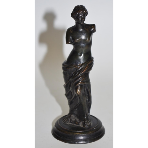 49 - A small dark patinated bronze, Venus De Milo, after the antique.