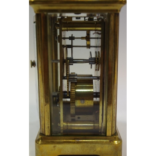 5 - An early 20th century lacquered brass carriage clock