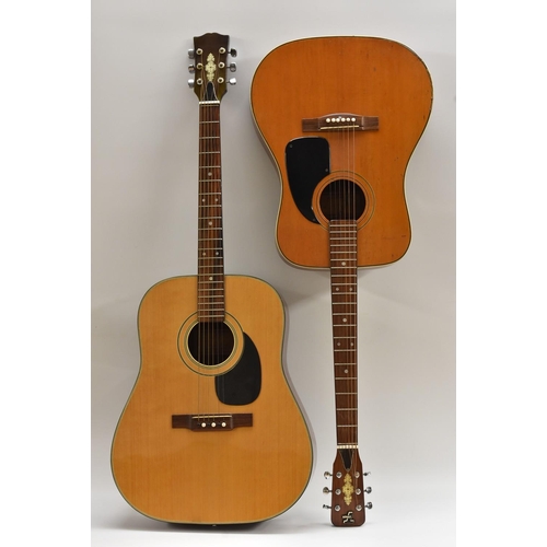 3053 - A Terada FW-941 acoustic guitar, total length of guitar 104cm; another Terada acoustic guitar, lengt... 