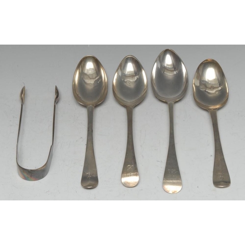 536 - A George II silver Hanoverian pattern table spoon, maker's mark only, John Quantock, London c.1740; ... 