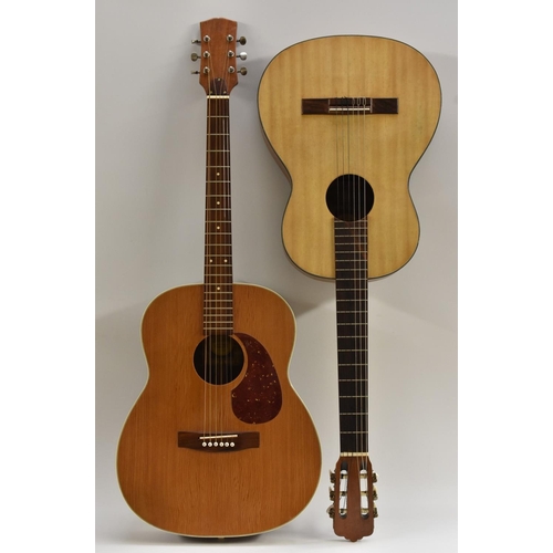 3067 - A Landola F-6 model acoustic guitar, length of soundboard 48cm, total length 101.5cm; another, a Lan... 