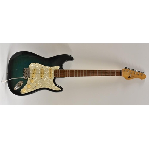 3072 - A Vintage, V6 Icon type, electric guitar, in deep green finish, mother-of-pearl effect pickboard, co... 