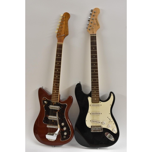 3073 - A good, mid 20th century stratocaster-type electric guitar; and another electric guitar by Elevation... 