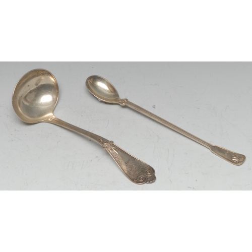 550 - Tiffany & Co - an American silver Beekman pattern sauce ladle, 18cm long; a sundae spoon, 19.5cm lon... 