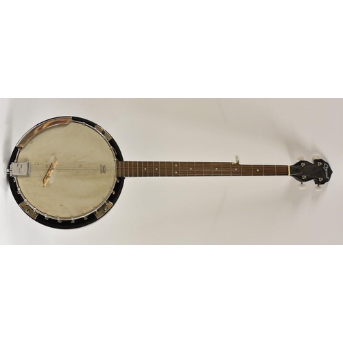 3113 - An Ozark 5 string Banjo, mahogany body and neck, total length 98cm.