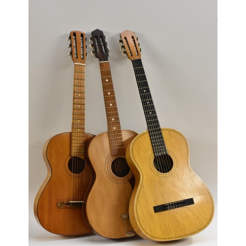 3115 - An Encore ENC30S model 3/4 size classical acoustic guitar; and another four entry level acoustic gui... 