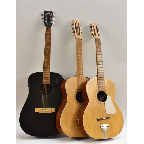 3121 - A Hondo H124 BHM model acoustic guitar; and another five entry level acoustic guitars (6)