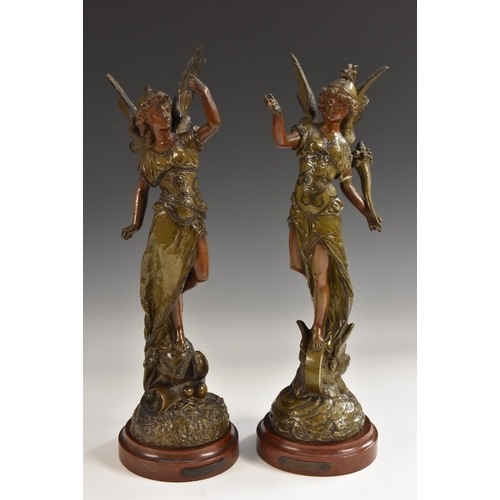 Antique pair of Italian Grand Tour bronzes of Narcissus and the