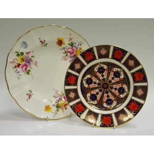 12 - Ceramics - a Royal Crown Derby 1128 Imari 22cm plate, second quality; a Derby Posies pattern 27cm pl... 