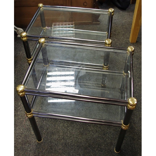 163 - A pair of modern glass occasional tables