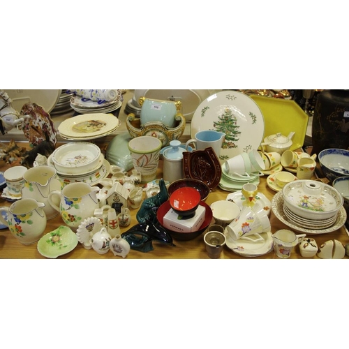 168 - 19th century and later ceramics including Goss crestedware, Bunnykins, Carlton etc