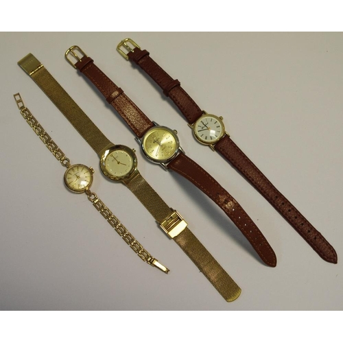 232 - Watches - a ladies Garrard 9ct gold cased bracelet watch, 9ct gold strap, 13.2g gross;  others Skage... 