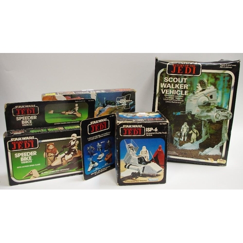 81 - Star Wars Return of the Jedi - a Kenner Speeder Bike, instructions, boxed, missing 1 rear flap; a Ke... 