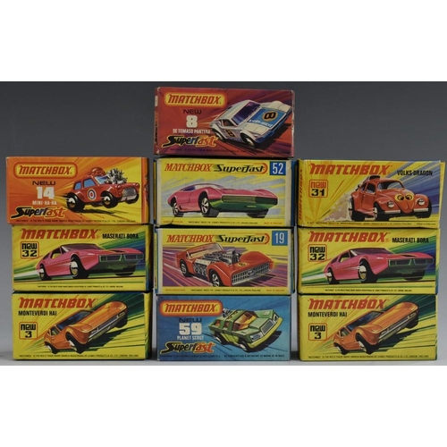 3088 - Matchbox Superfast & 75 - ten models including Maserati Bora no.32, another, Dodge Charger MkIII no.... 