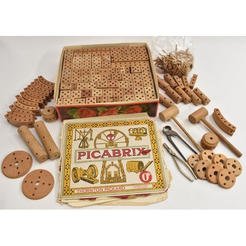 3119 - Games & Puzzles - Thornton Pickards Picabrix wooden construction set O, qty; Victorian treen puzzles... 