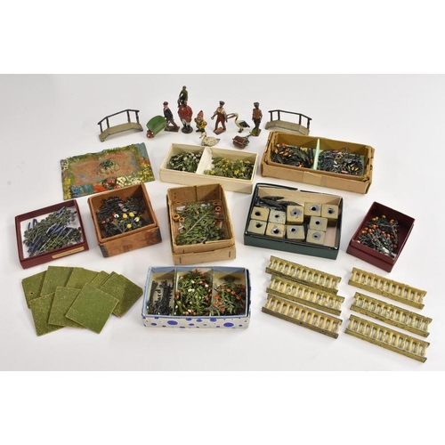 3126 - Britains Toys Lead/Metal Garden, a large qty of pre war 1930s, Garden and Farm items including; flow... 