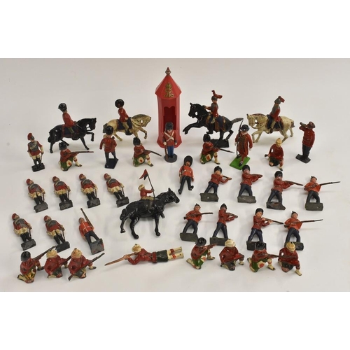 3129 - Hollow Cast Toys - Britain's and Jo Hill Co painted metal soldiers, inc Cameron Highlanders, kneelin... 