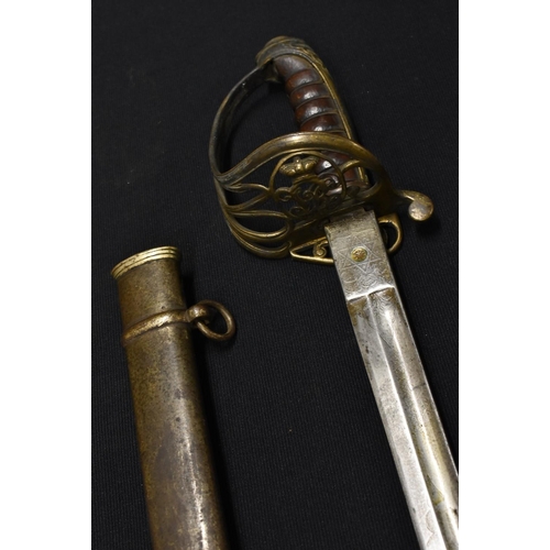 3014 - A British 1822 pattern Infantry officers sword, by Levy & Co, the blade etched with crowned VR and f... 