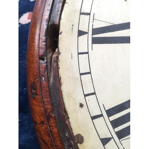 126 - A 19th century mahogany cased wall timepiece, 29cm white dial, with Roman numerals, inscribed  Ninne... 