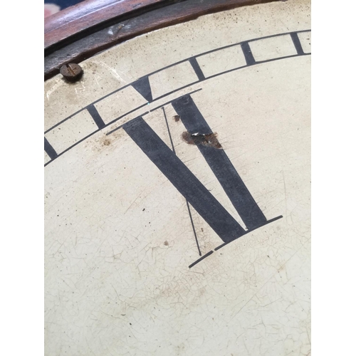 126 - A 19th century mahogany cased wall timepiece, 29cm white dial, with Roman numerals, inscribed  Ninne... 