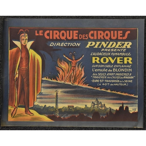 3000 - A set of four Vintage French Posters; Les Pinders Clowns Musicaux; Le Cirque Des Cirques 'Rover'; Le... 