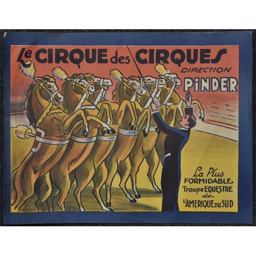 3000 - A set of four Vintage French Posters; Les Pinders Clowns Musicaux; Le Cirque Des Cirques 'Rover'; Le... 