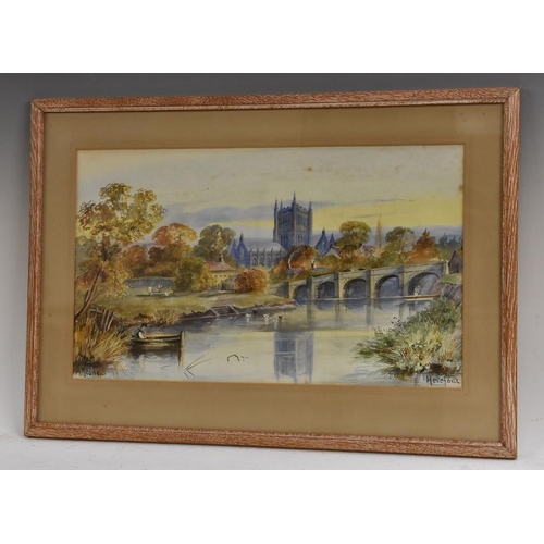 3001 - A** Stone (early 20th century) Hereford signed, watercolour, 29cm x 50cm