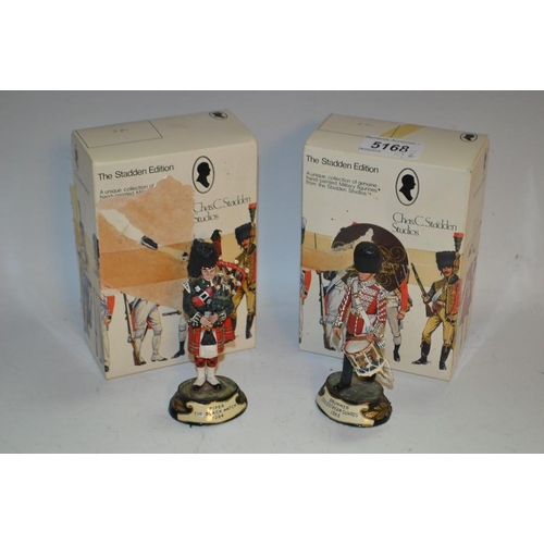 5168 - A Charles Stadden Studios hand-painted military figure, Piper, The Black Watch 1984, boxed; another,... 