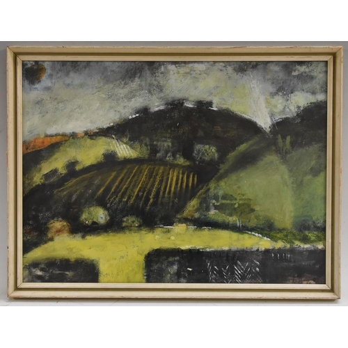 3026 - B. Matravers The Rolling Hills signed to verso, oil on paper, 32cm x 43cm