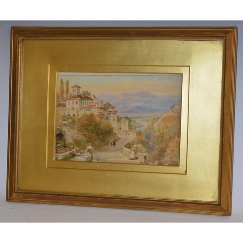 3068 - Ebenezer Wake Cook (1843 - 1926)  The Valley of the Arno near Florence, No.45 signed, label to verso... 