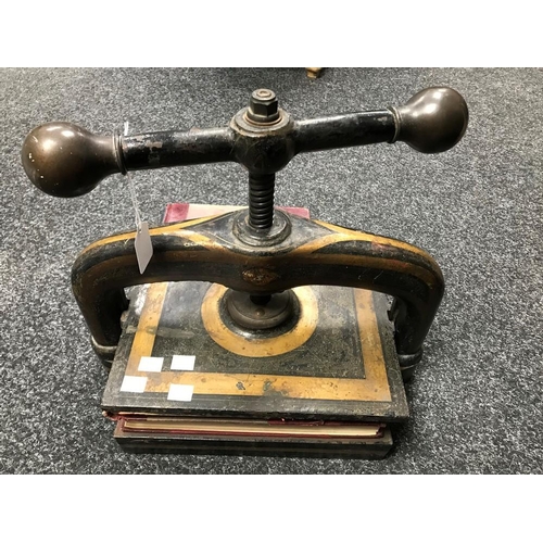 3868 - A late Victorian cast book press, gilded throughout c.1900