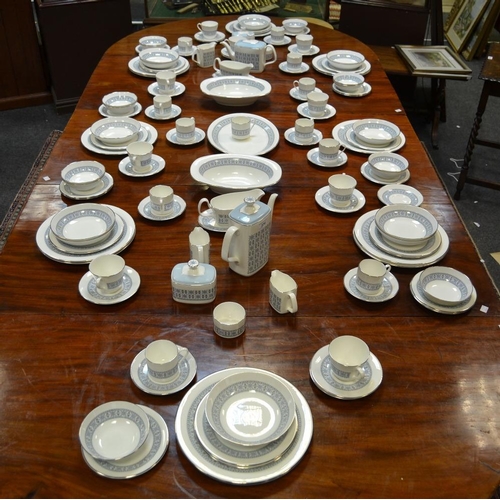 177 - A Comprehensive Royal Doulton Counterpoint pattern dinner, tea and coffee service, settings comprisi... 